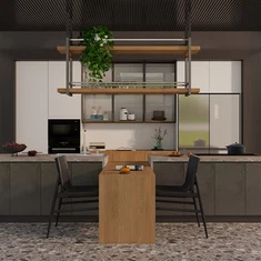 Nútímaleg melamín eldhússkápur